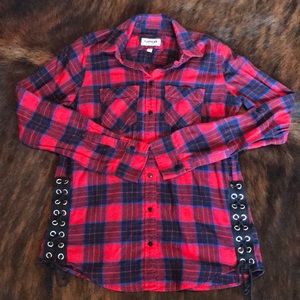 Plaid flannel boyfriend shirt